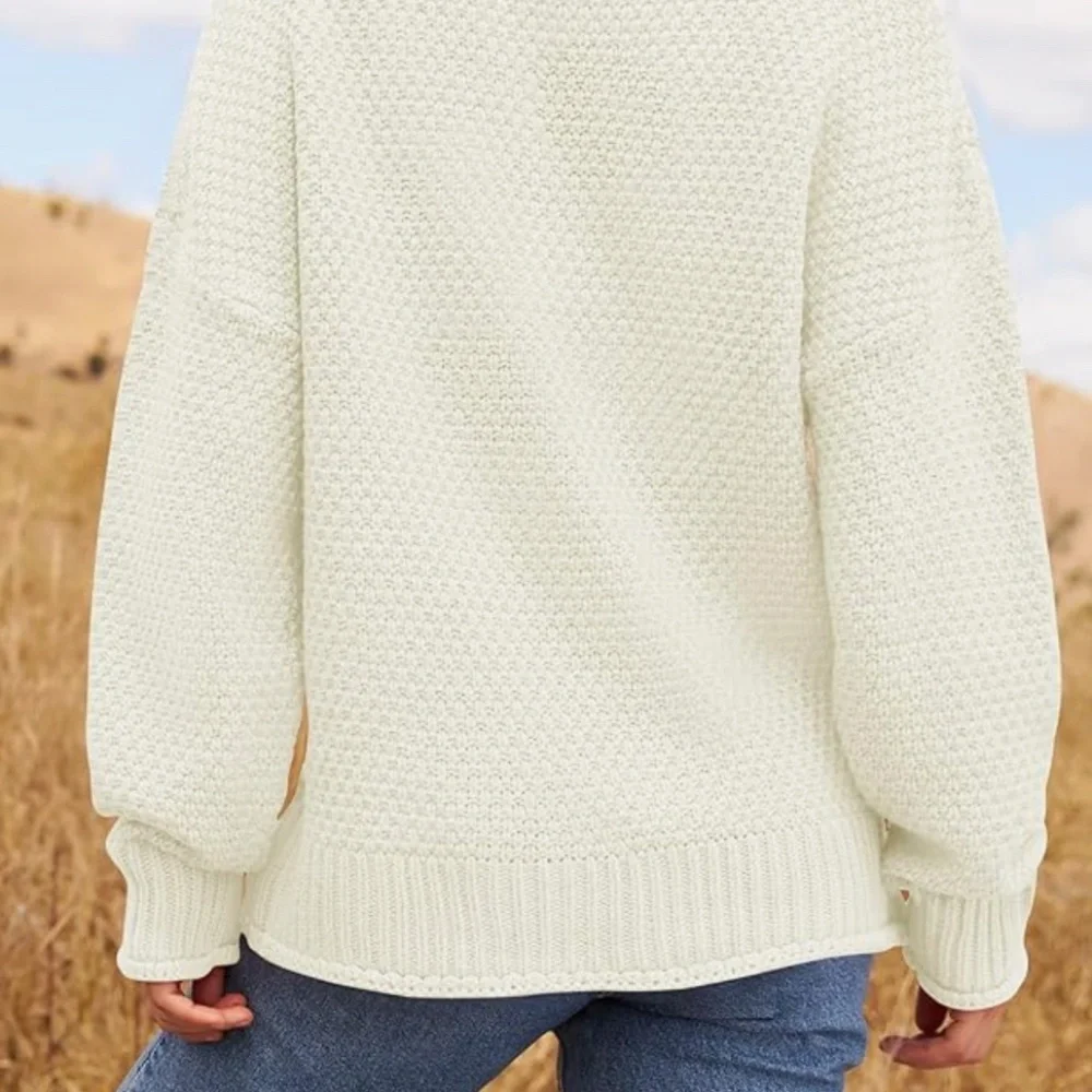 🧣👑ZESICA Turtleneck Batwing Sleeve Loose Oversized Chunky Knitted Pullover👑🧣 - Picture 6 of 14